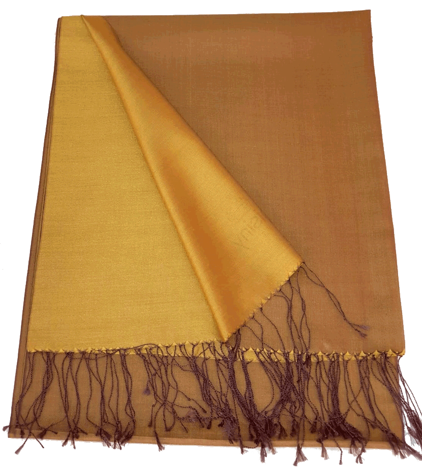 Misiny-%100 Saf İpek Şal - A.Gold / Pudra Misiny-%100 Saf İpek Şal - A.Gold / Pudra
