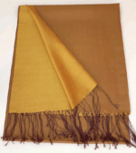 Misiny-%100 Saf İpek Şal - A.Gold / Pudra (Ufak Hatalı )