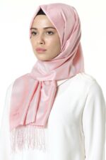 Misiny-%100 Saf İpek Şal-Açık Pembe - Görsel 2