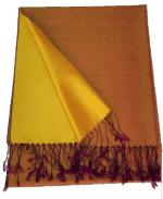 Misiny-%100 Saf İpek Şal - Gold/ Gold Kırmızı - Görsel 2