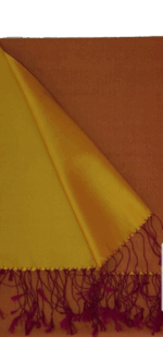 Misiny-%100 Saf İpek Şal - Gold/ Gold Kırmızı - Görsel 3