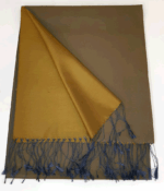 Misiny-%100 Saf İpek Şal - Gri-Lacivert / A.Kahve