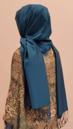 Misiny-%100 Saf İpek Şal-Petrol - Görsel 4