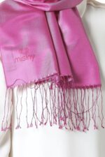 Misiny-%100 Saf İpek Şal-Rose/Pembe - Görsel 4