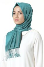 Misiny-%100 Saf İpek Şal-Yeşil - Görsel 2