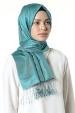 Misiny-%100 Saf İpek Şal-Yeşil - Görsel 3