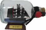 Misiny-Ahşap Altlık Cam Şişe İçerisinde -9 Cm Gemi Maketi - Görsel 4