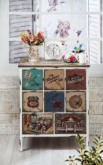 Misiny-Ahşap ve Metal Çekmeceli Dolap-004