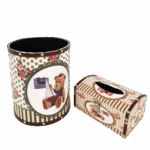 Misiny-Ayıcık Desenli Deri Çöp Kutusu Seti