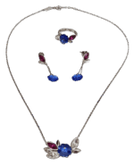 Misiny-Çiçek Desen Set 2 - Yüzük Küpe ve Kolye