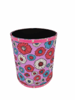 Misiny-Çiçek Desenli Deri Çöp Kutusu Seti-008 - Görsel 2