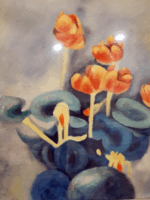 Misiny-Çiçekler Yağlı Boya Tablo 011 - 40 x 40 cm x 2 - Görsel 2