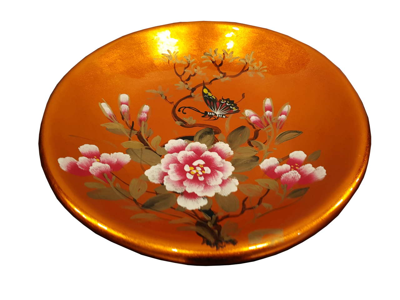 Misiny-El Boyama Dekoratif Kelebek Tabak - Oranj Misiny-El Boyama Dekoratif Kelebek Tabak - Oranj