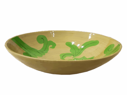 Misiny-El Boyama Dekoratif Tabak -Yeşil