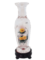 Misiny-El Boyaması Cam Aksesuar-BAMBU DESEN-8x21 cm