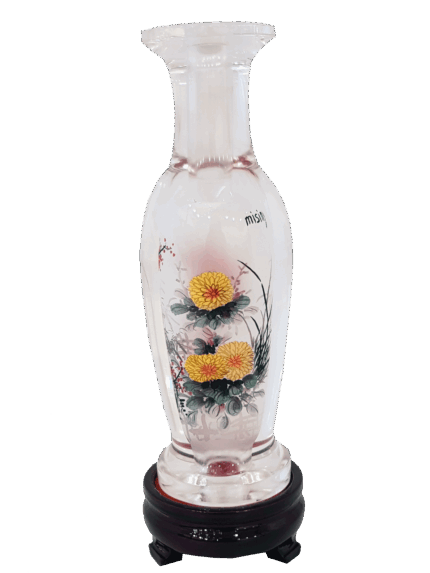 Misiny-El Boyaması Cam Aksesuar-BAMBU DESEN-8x21 cm