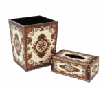 Misiny-Etnik Desenli Deri Çöp Kutusu Seti-027