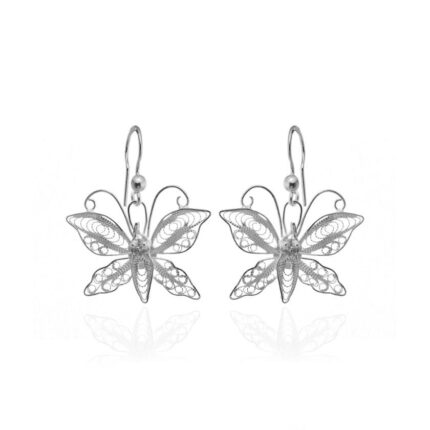 Misiny-Kelebek Gümüş Telkari Küpe