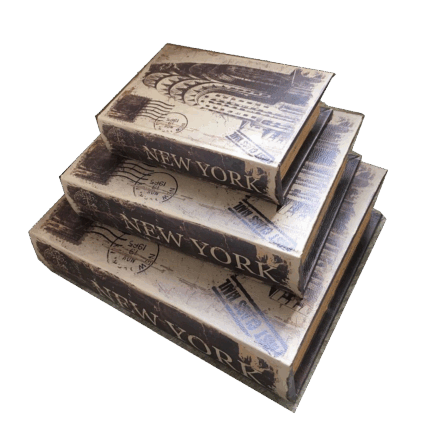 Misiny-Kitap Şeklinde New York Kutu-3'lü