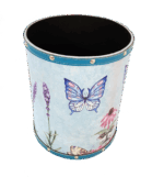 Misiny-Lavanta Desenli Deri Çöp Kutusu Seti - Görsel 4