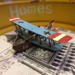 Misiny-Nostaljik Metal Mavi Kırmızı Uçak Maketi - Görsel 2