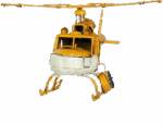 Misiny-Nostaljik Sarı Beyaz Metal Helikopter Maketi
