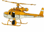Misiny-Nostaljik Sarı Beyaz Metal Helikopter Maketi - Görsel 2