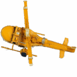 Misiny-Nostaljik Sarı Beyaz Metal Helikopter Maketi - Görsel 4