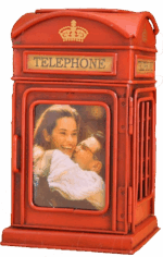 Misiny-Nostaljik Telefon Kulübesi Resim Çerçevesi Ve Kalemlik  Maketi