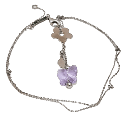 Misiny-Swarovski Kelebek Desen Kolye Ucu