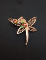 Misiny-Uğur Böcekli Çiçek Set - Küpe ve Kolye Ucu (Rose) - Görsel 3
