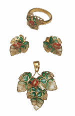 Misiny-Uğur Böcekli Yaprak Set - Küpe