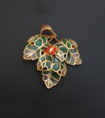 Misiny-Uğur Böcekli Yaprak Set - Küpe, Kolye Ucu Ve Yüzük -1 (Gold) - Görsel 3