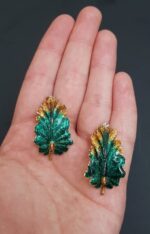 Misiny-Yaprak Set - Küpe ve Kolye Ucu (Gold) - Görsel 4