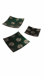 Misiny-Yeşil Yaprak Desen El Boyama Dekoratif Tabak Seti -3'lü - Görsel 2