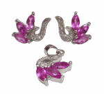 Misiny-Zirkon Taşlı Set - 1 - Kolye Ucu ve Küpe