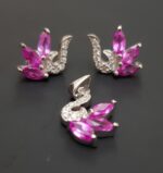 Misiny-Zirkon Taşlı Set - 1 - Kolye Ucu ve Küpe - Görsel 2